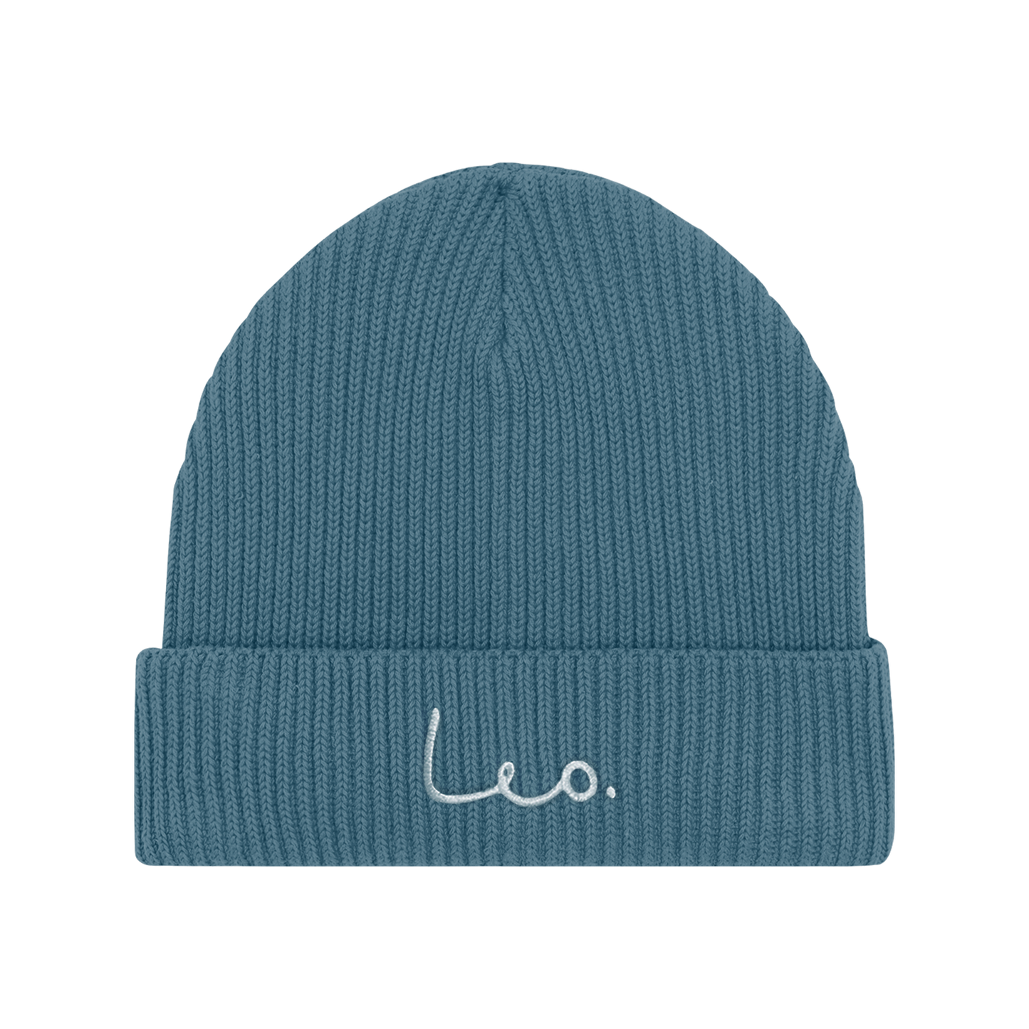 'leo.' embroidered beanie