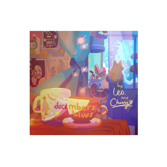 'december blues' square art print