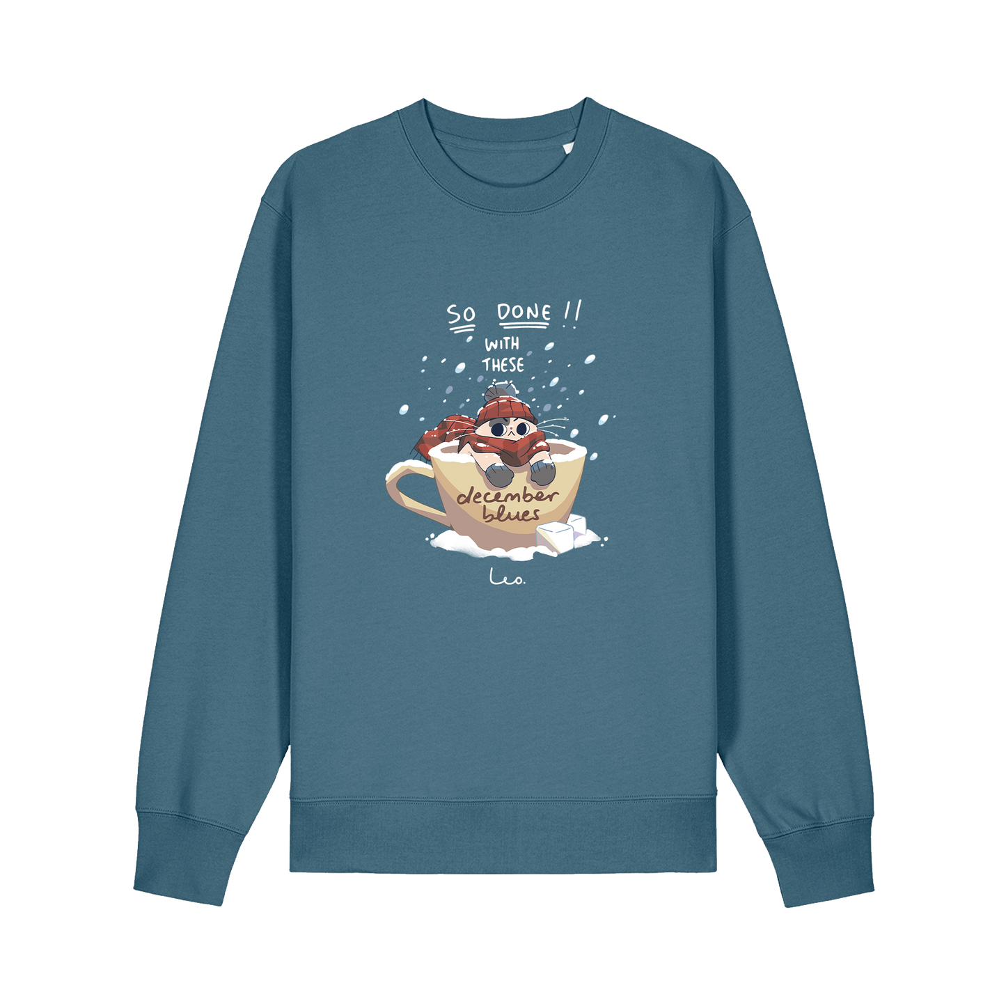 'december blues' sweater