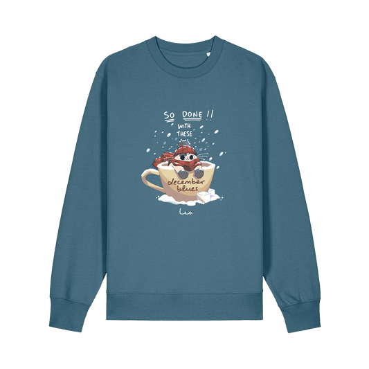 'december blues' sweater