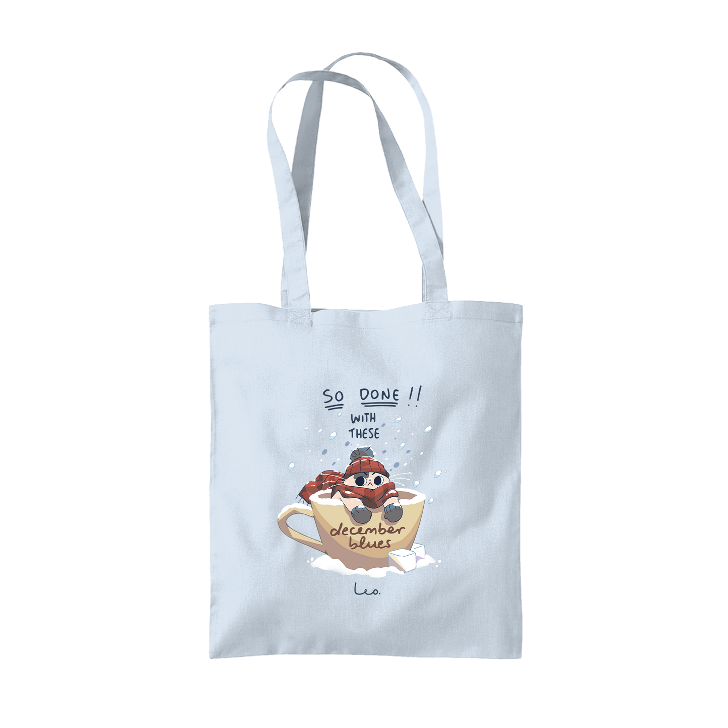 'december blues' tote