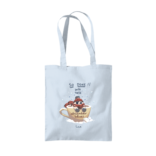 'december blues' tote